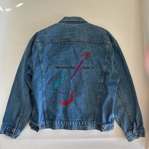 Vintage Rock and Roll Hall of Fame Denim Jacket with Colorful Design